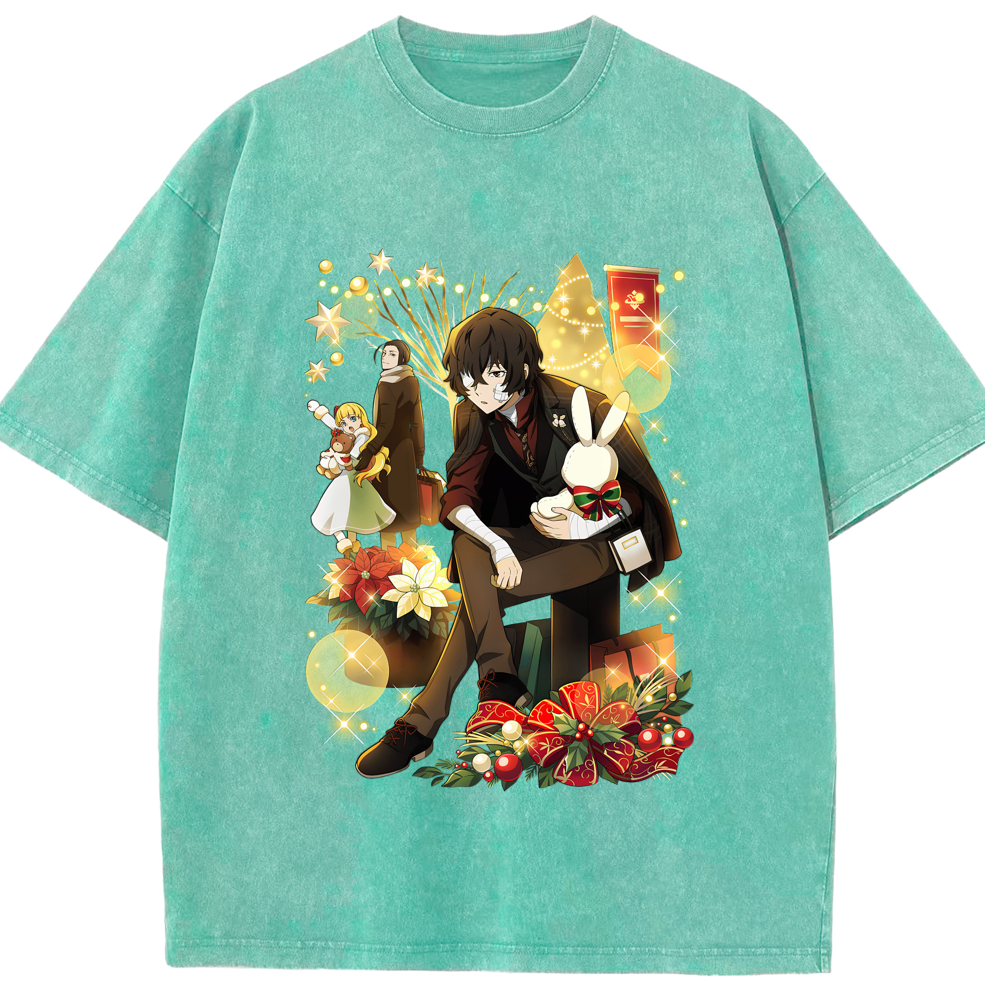 （画像用） 文豪ストレイドッグス Bungo Stray Dogs 綿100% ヴィンテージ風 半袖Tシャツ（フロントプリント）